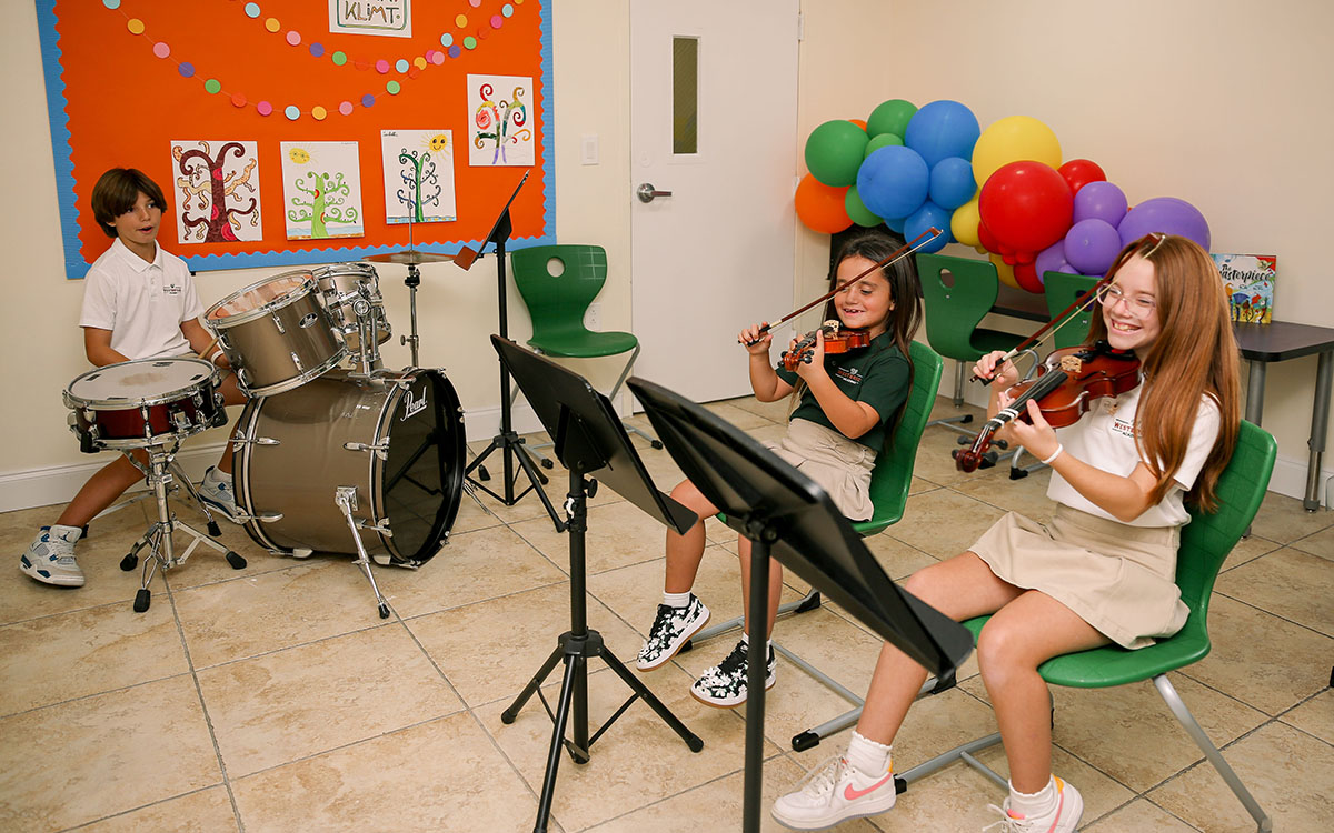 westbridge students in music class