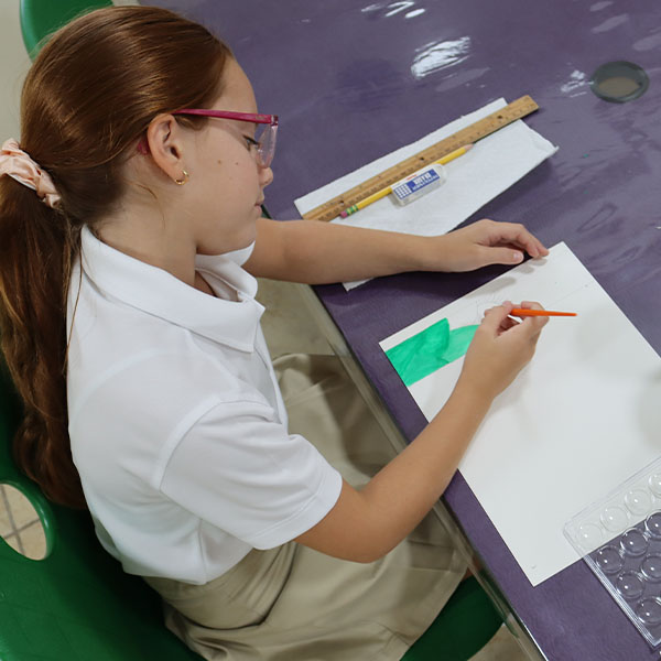 student drawing